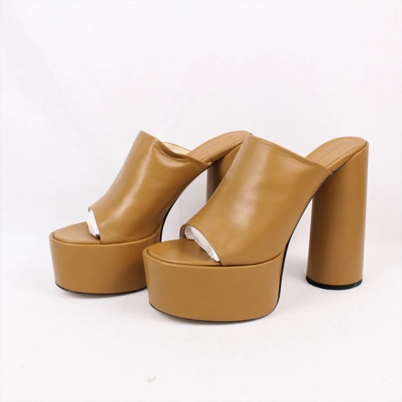 NIB WANDLER Electra Leather Slides Platform Sandals Brown - Picture 5 of 13